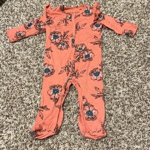 Jessica Simpson pink and blue floral soft footie